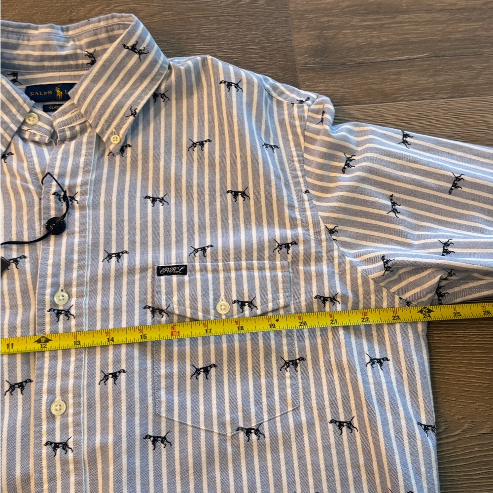 Polo Ralph Lauren Mens Classic Fit Hunting Dogs Striped Oxford Button Down Shirt - Picture 12 of 12